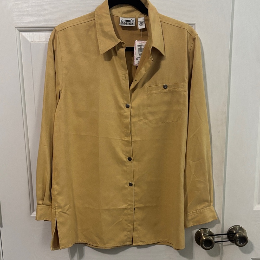 Chico's Mustard Button-Up Blouse